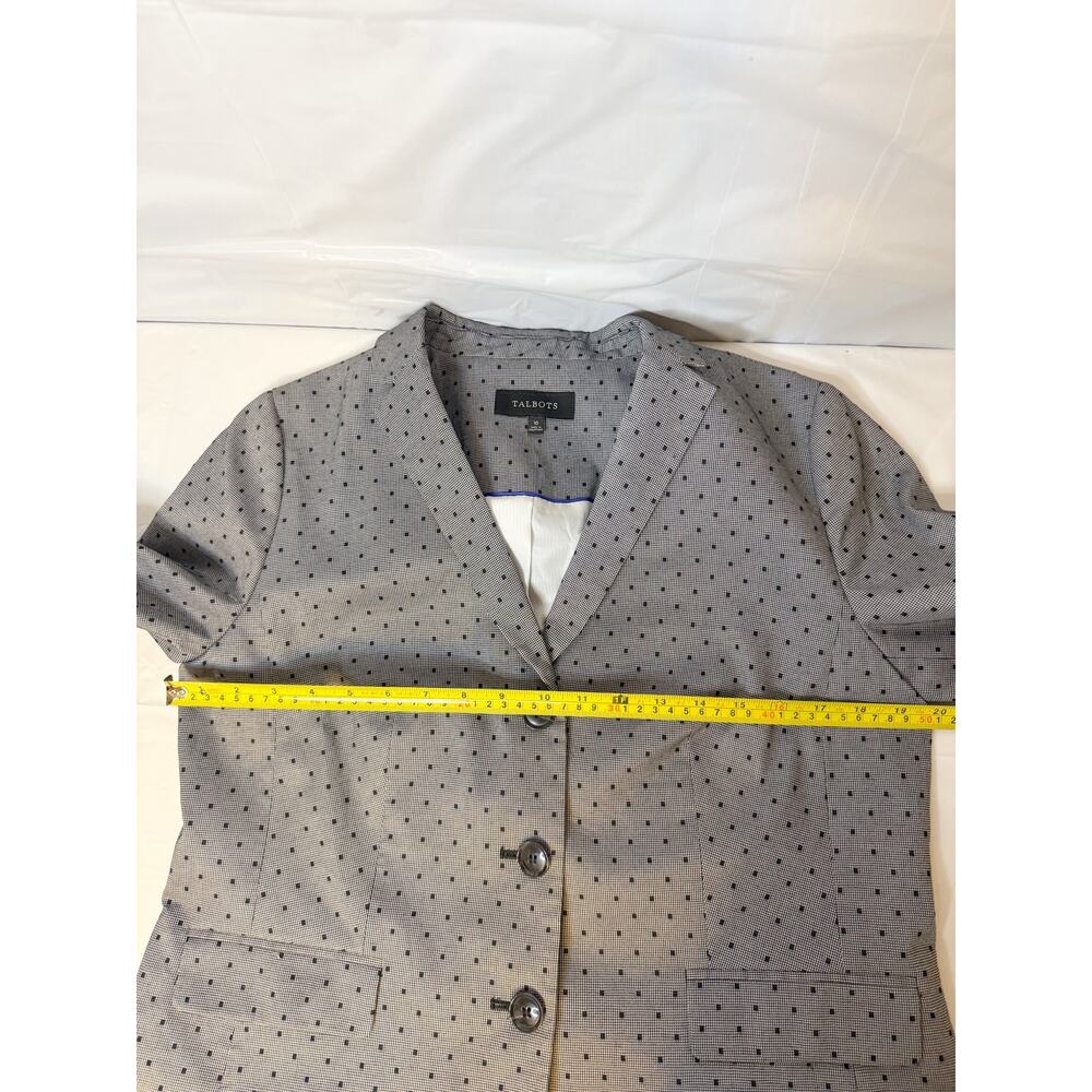 Talbots Sz 10 Black White Dot Houndstooth Blazer - Picture 8 of 10